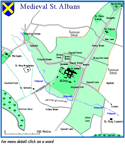 Map of Medeval St. Albans
